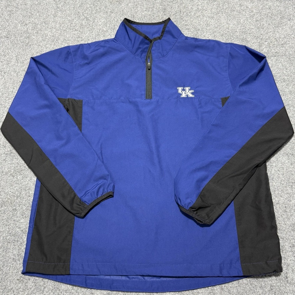 Cutter & Buck Kentucky Wildcats Jacket Mens L Blue 1/4 Zip Pullover Windbreaker